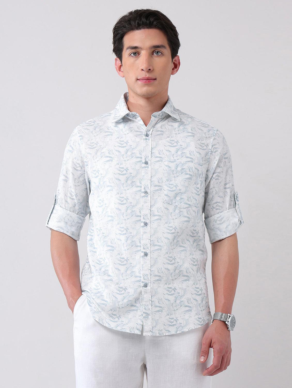 men printed long sleeve regular fit casual shirt - 21998497 - Standard Image - 2