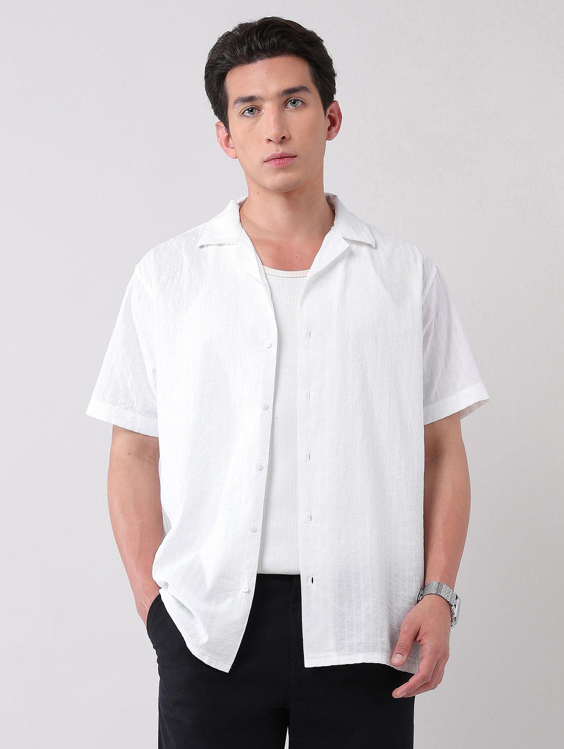 men self design short sleeve regular fit casual shirt - 21998503 - Standard Image - 2