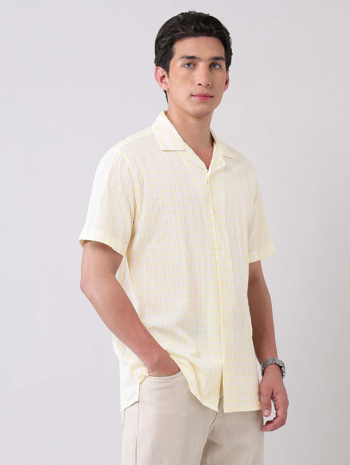 men self design short sleeve regular fit casual shirt - 21998505 -  Standard Image - 2
