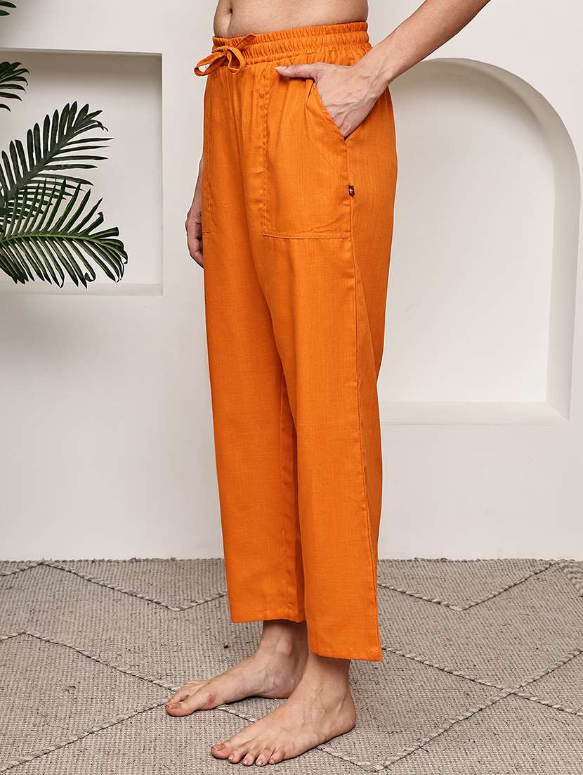 women solid mid rise loungewear pajama - 21998612 -  Standard Image - 2