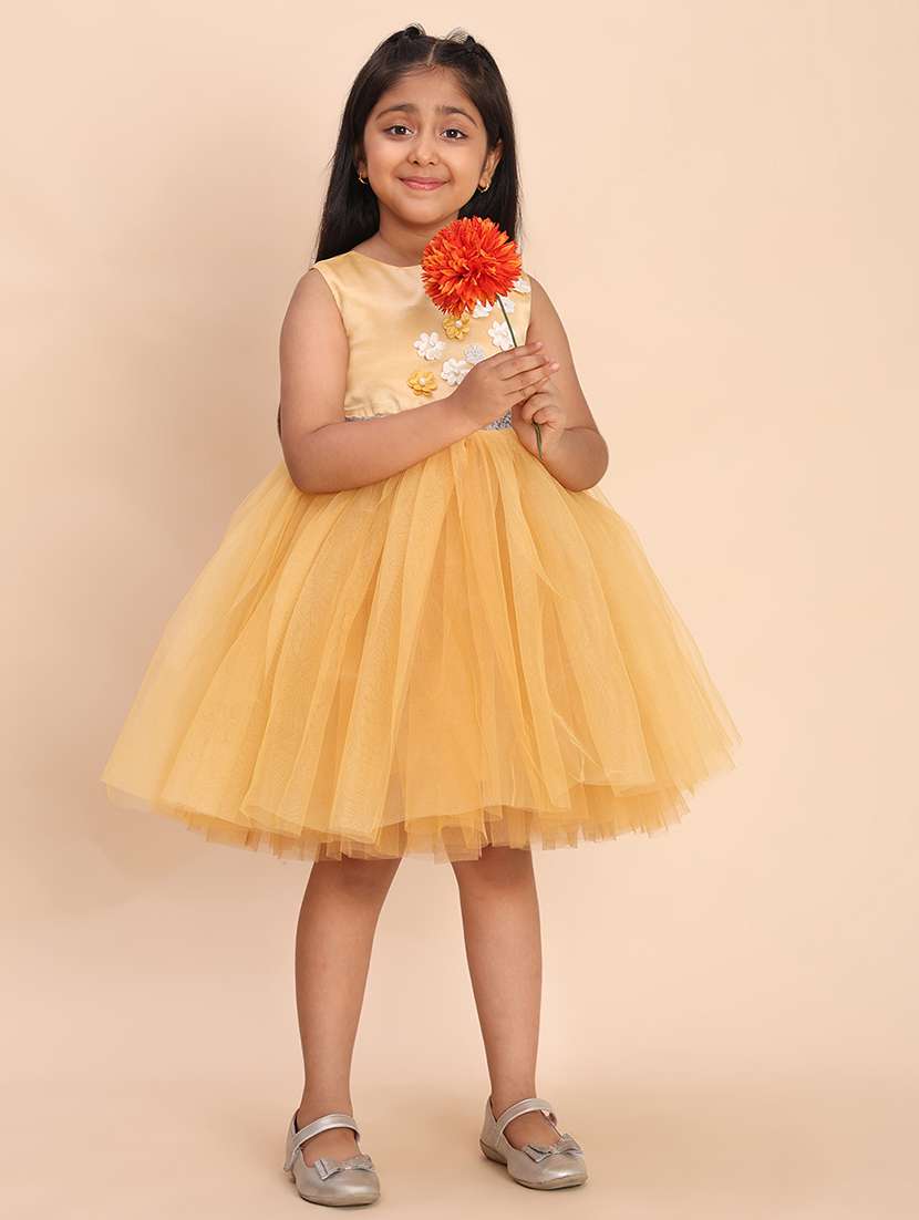 girls self designed round neck sleeveless frock - 21998661 -  Standard Image - 2