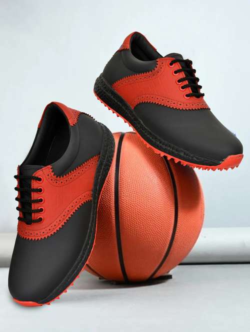 hitcaro men's premium leather lace - up professional golf shoes - 21998675 - Standard Image - 0