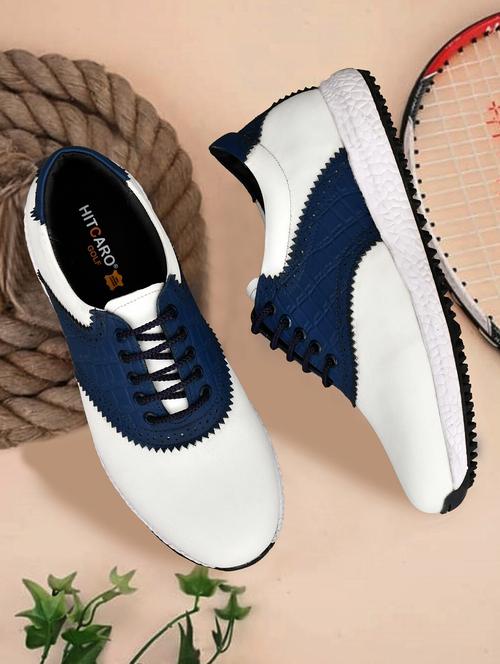 hitcaro men's premium leather lace - up professional golf shoes - 21998678 -  Standard Image - 0