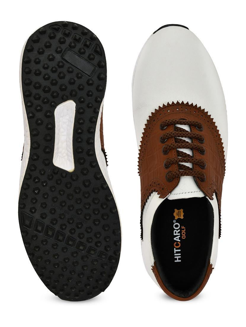hitcaro men's premium leather lace - up professional golf shoes - 21998679 - Standard Image - 2