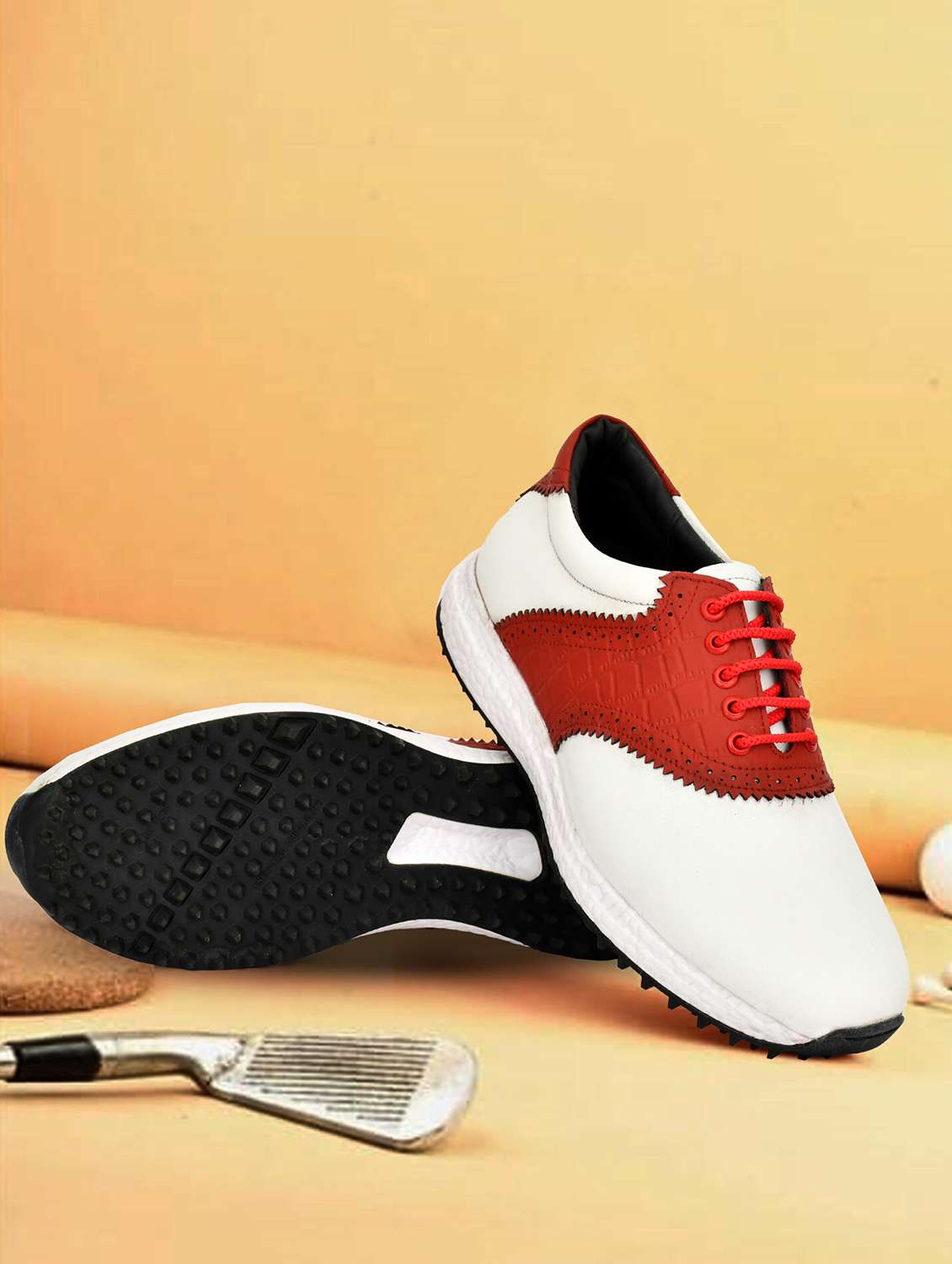 hitcaro men's premium leather lace - up professional golf shoes - 21998680 - Zoom Image - 0