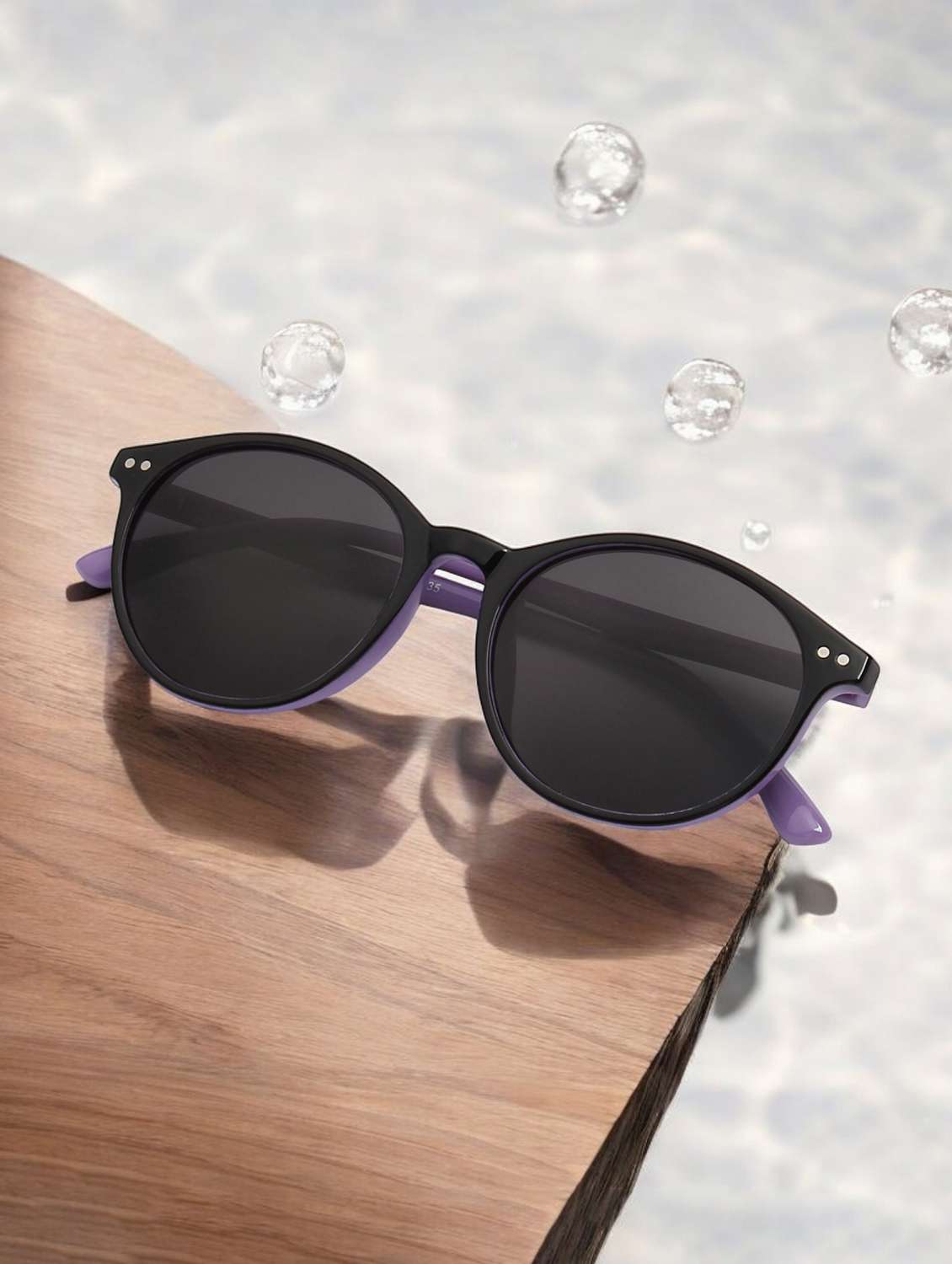 ted smith unisex round sunglasses with polarised and uv protected lens