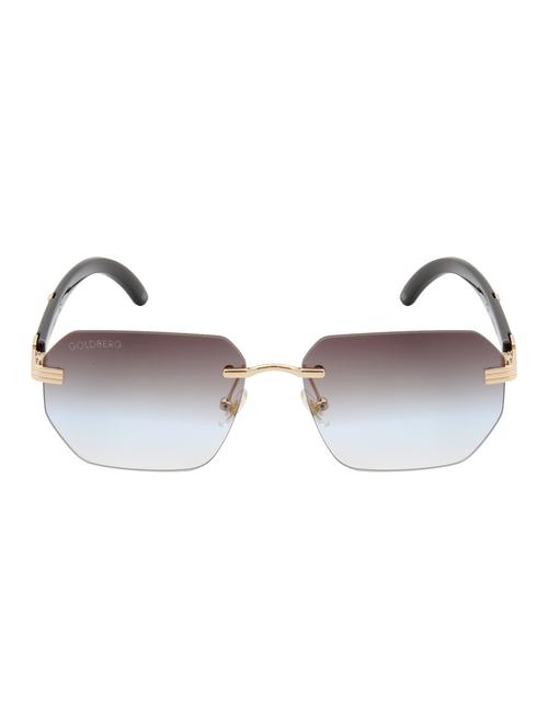 gold berg grey lens & black square sunglasses with uv protected lens - 21998713 -  Standard Image - 0