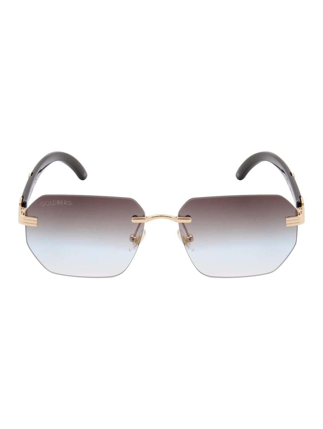 gold berg grey lens & black square sunglasses with uv protected lens - 21998713 -  Zoom Image - 0