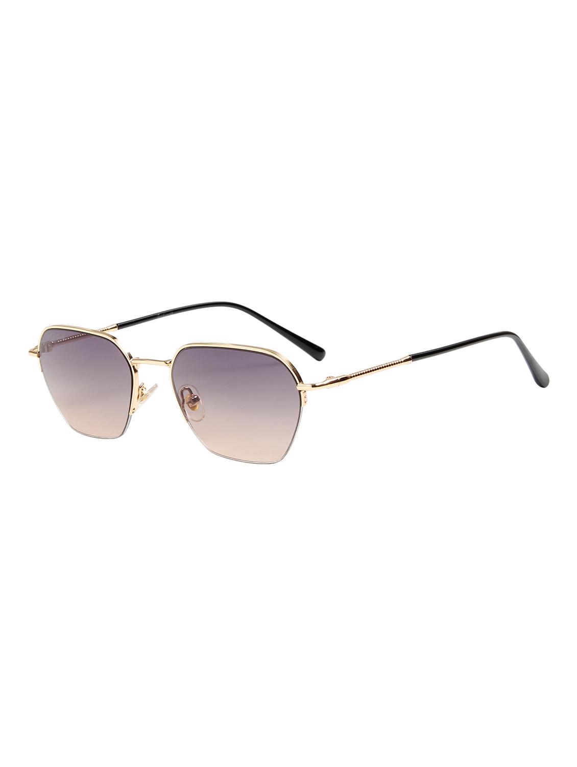 ted smith unisex aesthetic gold-multi square half-rim sunglasses with uv protected lens - 21998718 - Standard Image - 2