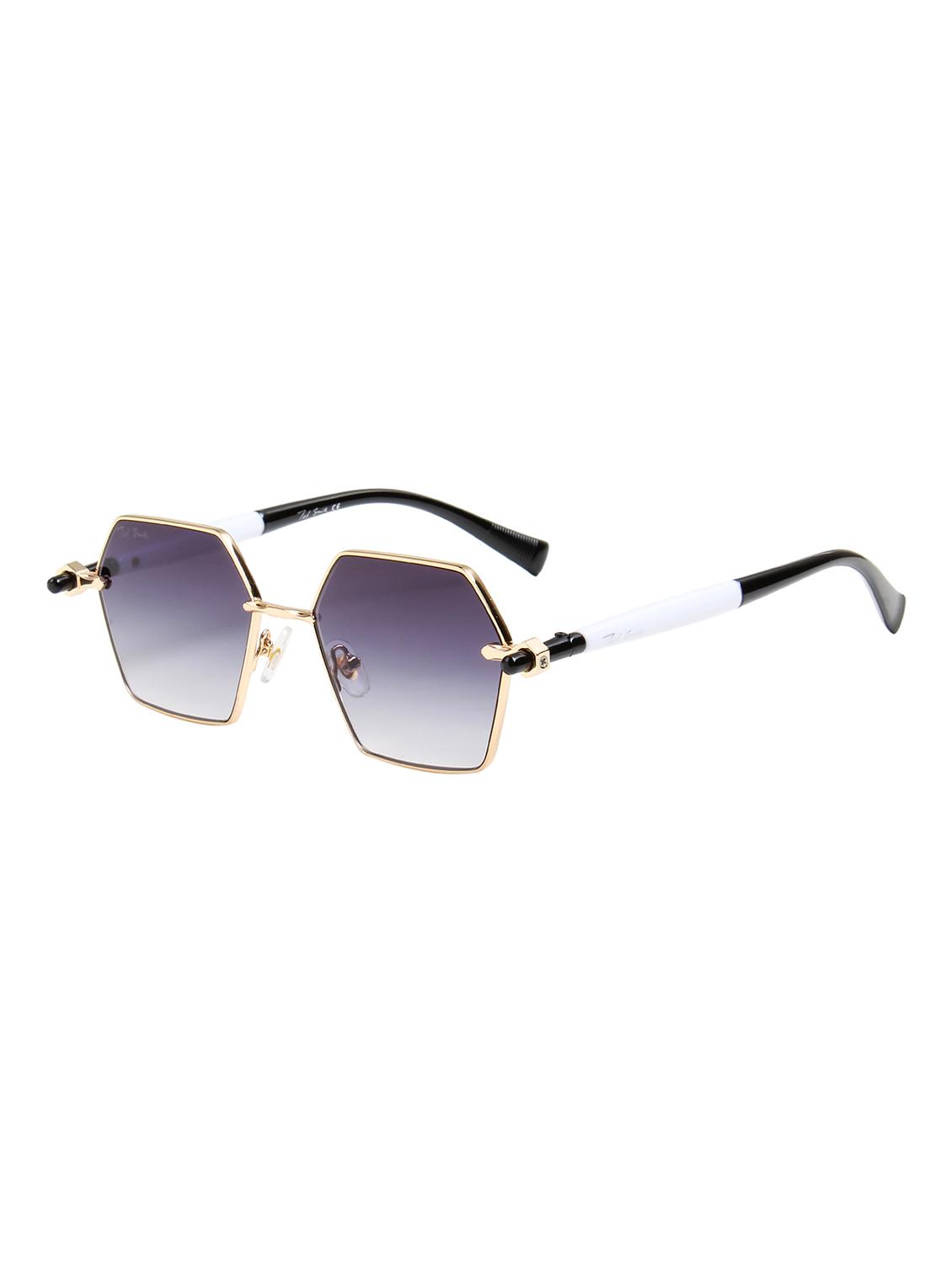 ted smith unisex aesthetic-bold gold-purple hexagon sunglasses with uv protected lens - 21998719 - Standard Image - 2