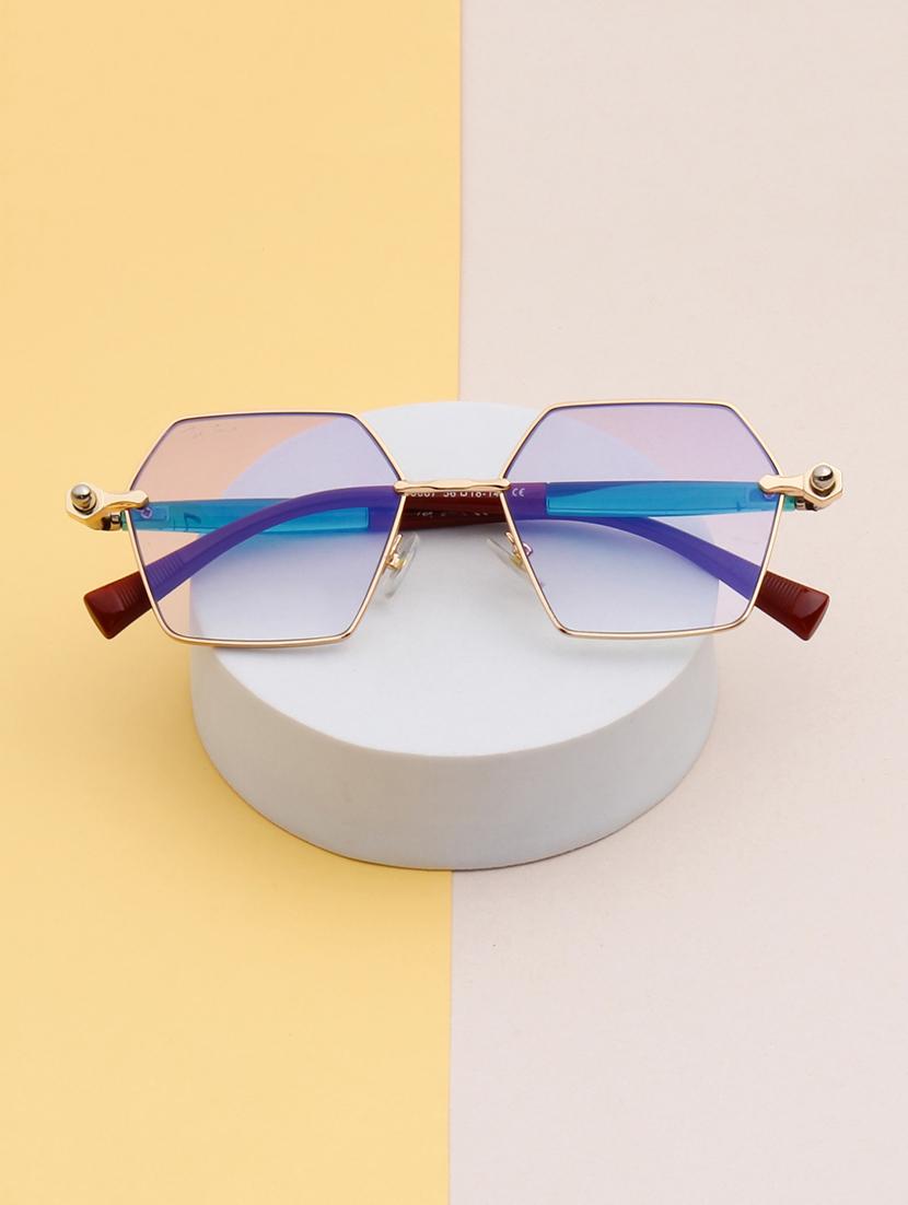 ted smith unisex aesthetic-bold gold hexagon sunglasses with uv protected lens - 21998721 -  Zoom Image - 0