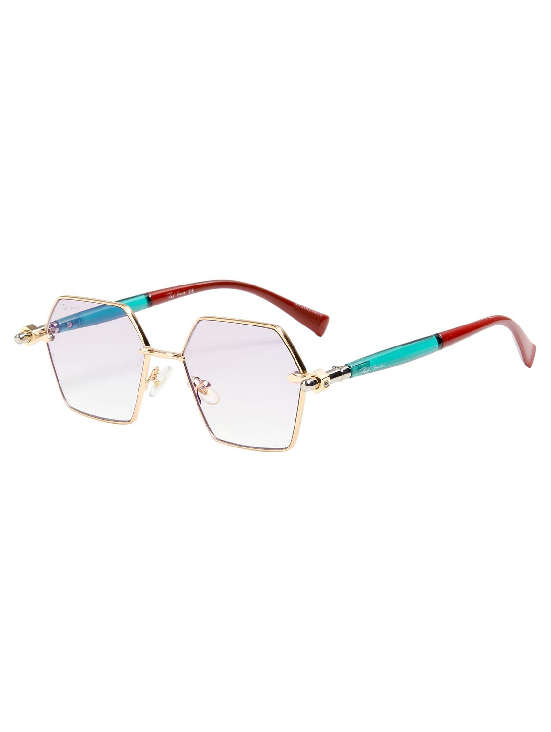 ted smith unisex aesthetic-bold gold hexagon sunglasses with uv protected lens - 21998721 - Standard Image - 2