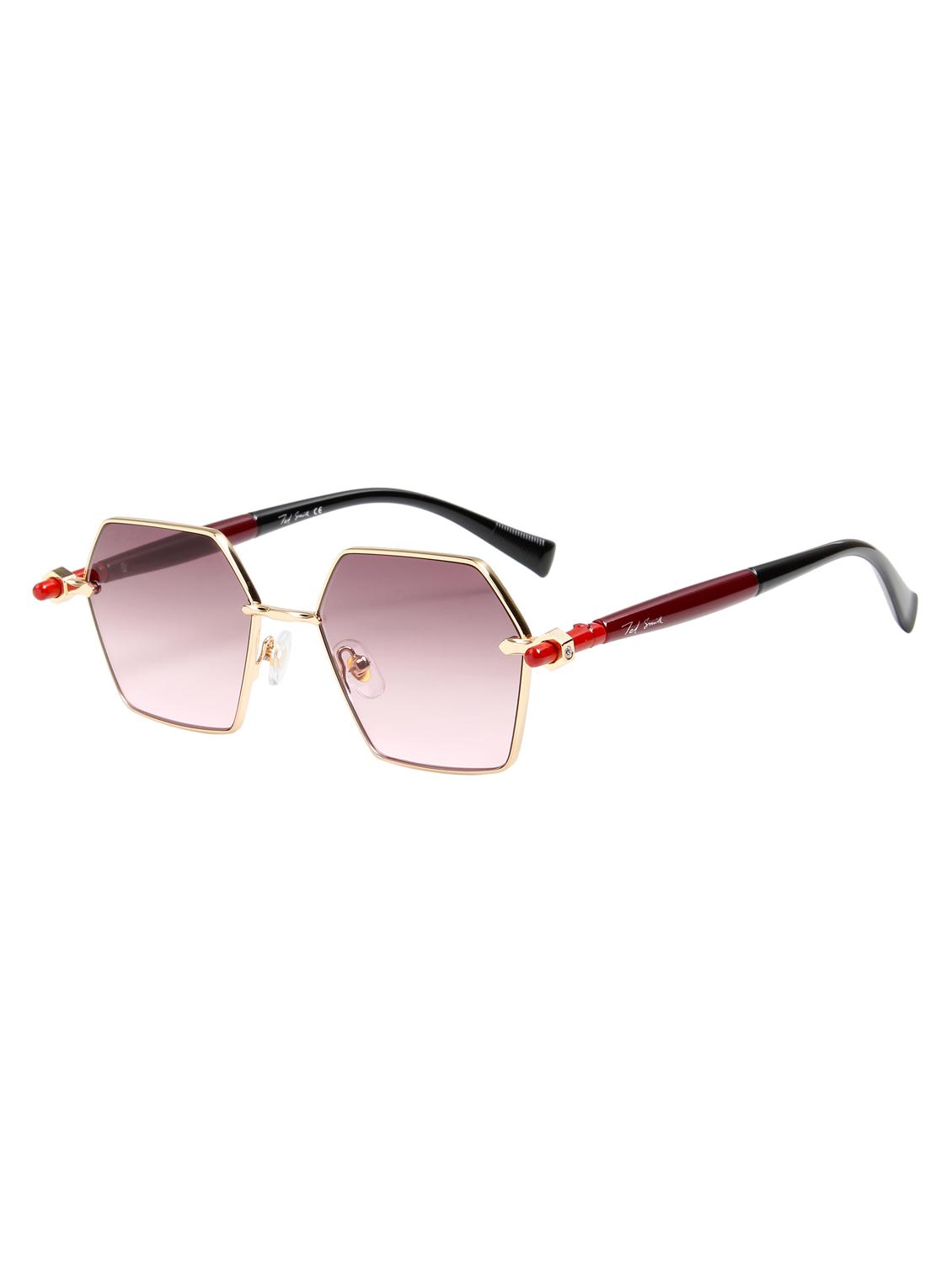 ted smith unisex aesthetic-bold gold-pink hexagon sunglasses with uv protected lens - 21998722 - Standard Image - 2