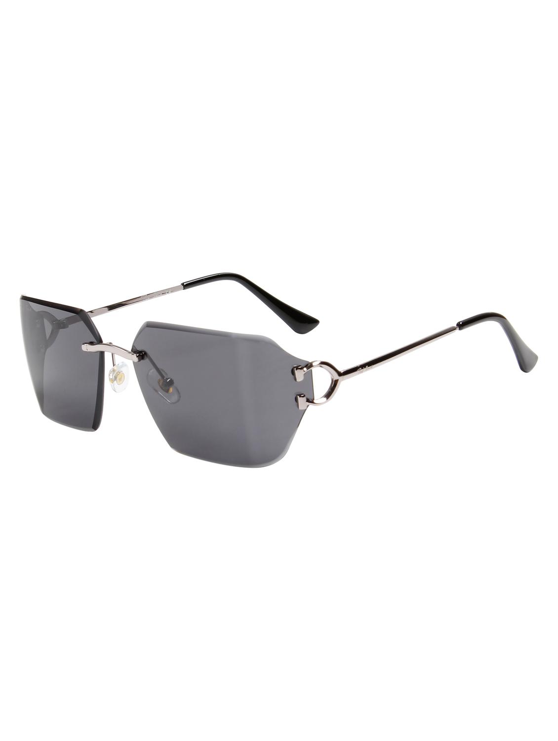 ted smith unisex aesthetic-brat silver-black rimless sunglasses with uv protected lens - 21998724 - Standard Image - 2