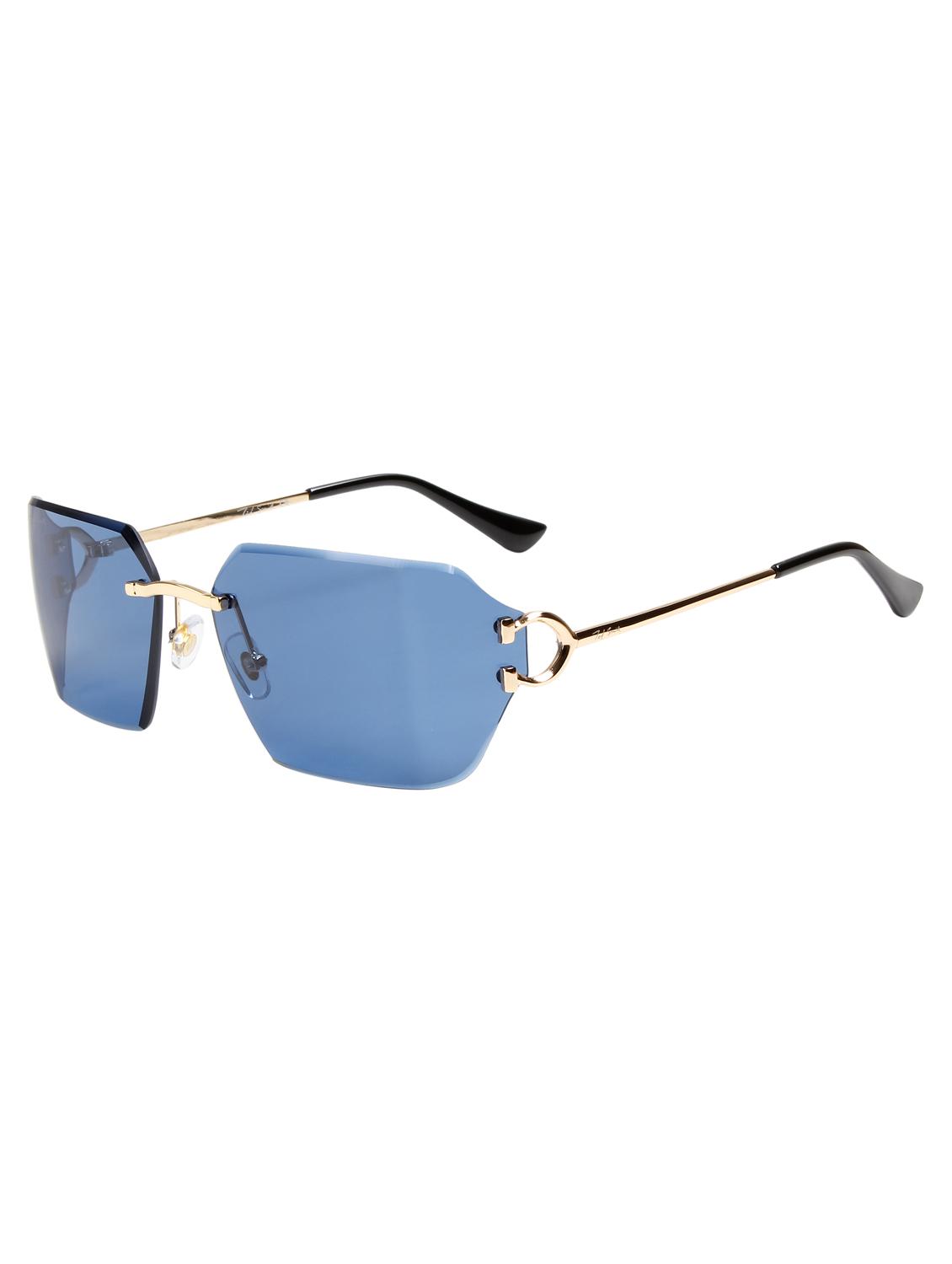 ted smith unisex aesthetic-brat gold-blue rimless sunglasses with uv protected lens - 21998726 - Standard Image - 2