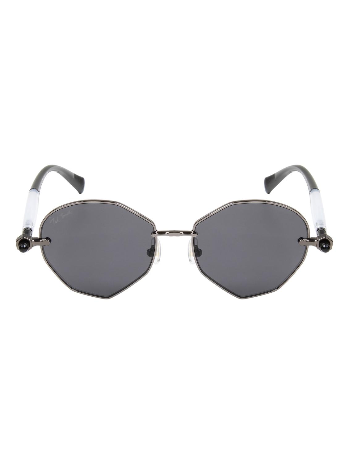 ted smith unisex aesthetic-bold gun-black oval sunglasses with uv protected lens - 21998727 - Standard Image - 2