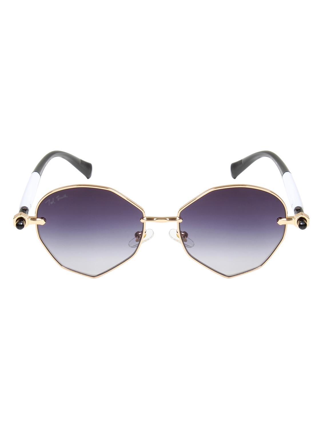 ted smith unisex aesthetic-bold gold-purple oval sunglasses with uv protected lens - 21998729 - Standard Image - 2