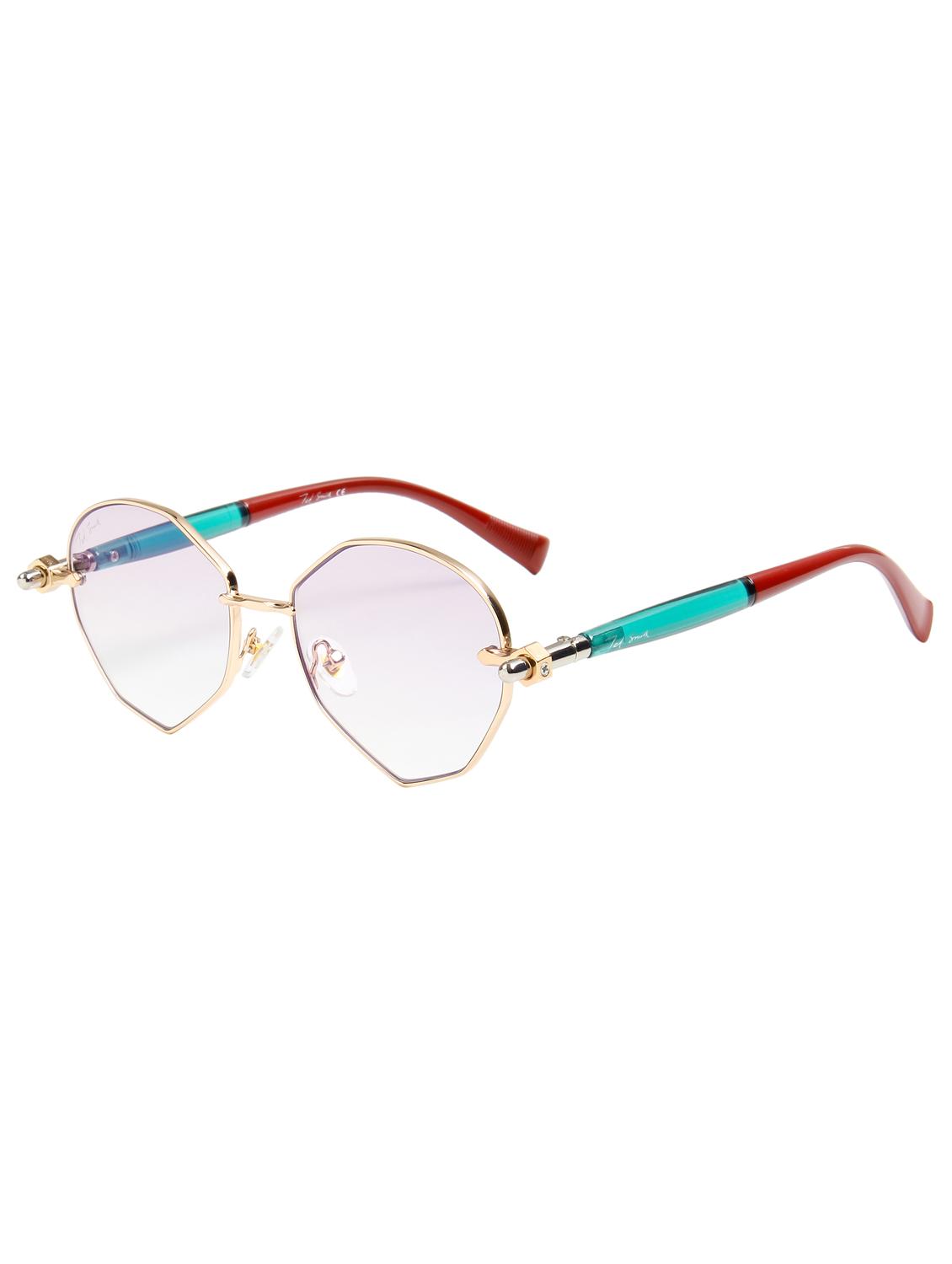 ted smith unisex aesthetic-bold gold oval sunglasses with uv protected lens - 21998730 - Standard Image - 2