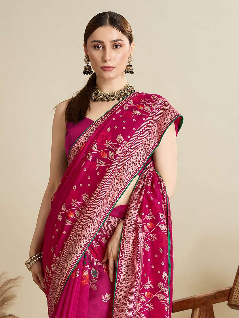 women floral printed saree with blouse - 21998776 -  Standard Image - 2