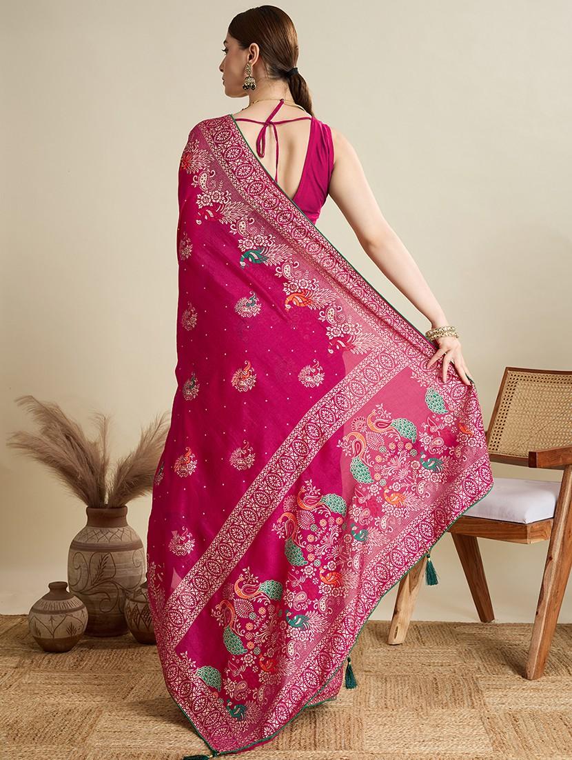 women printed casual wear saree with blouse - 21998779 - Standard Image - 2
