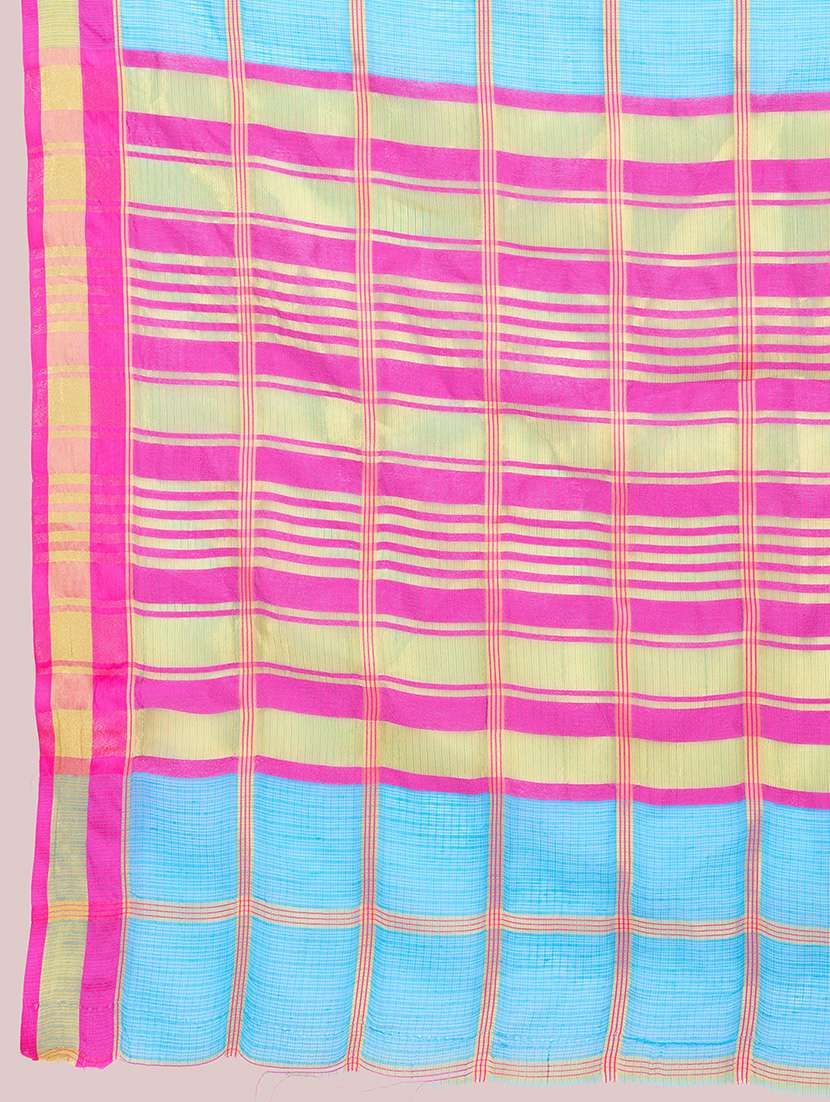 women checkered bordered saree with blouse - 21998787 -  Standard Image - 2