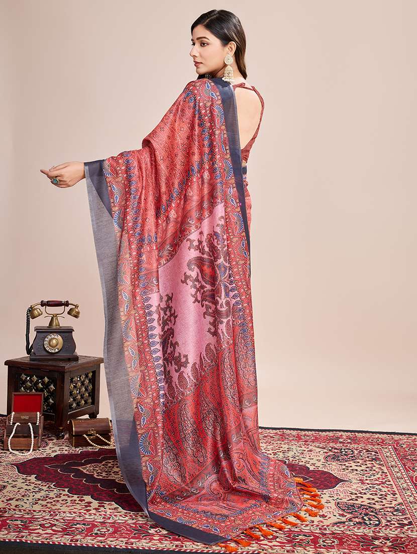 women printed casual wear saree with blouse - 21998804 -  Standard Image - 2