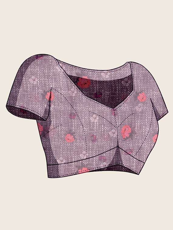 women floral printed saree with blouse - 21998807 -  Standard Image - 2