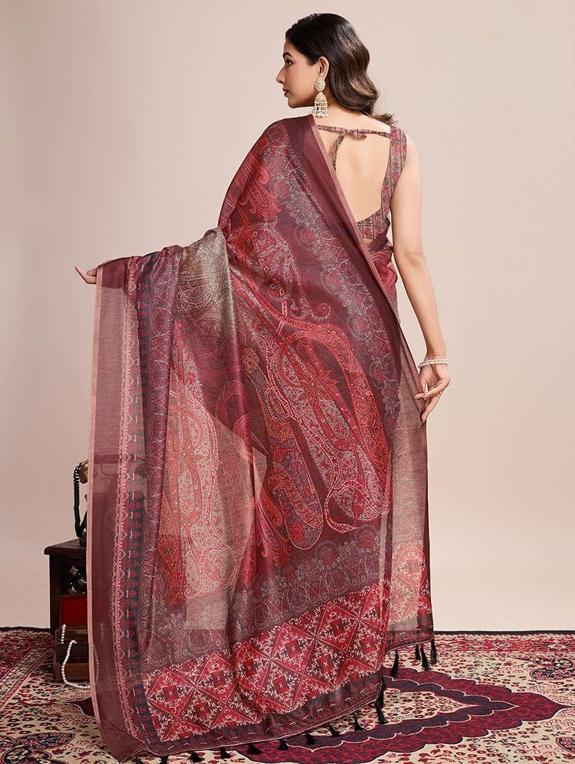 women printed casual wear saree with blouse - 21998808 -  Standard Image - 2