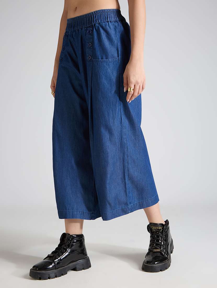 women solid mid rise wide leg jean - 21998819 -  Standard Image - 2