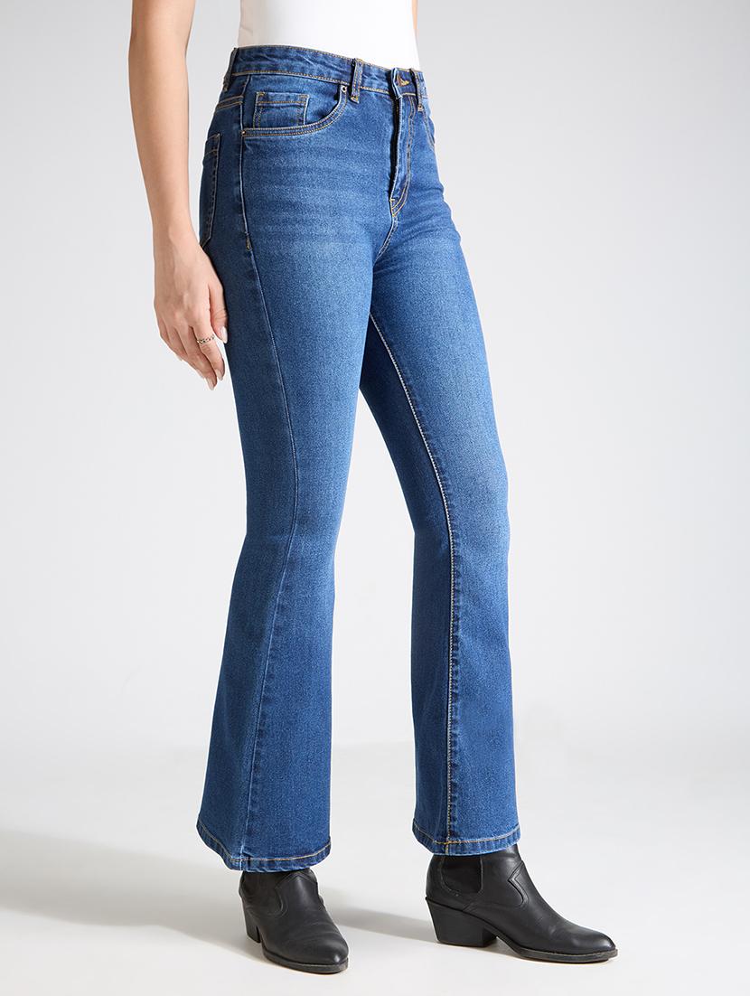 womem solid high rise bootcut jean - 21998822 - Standard Image - 2