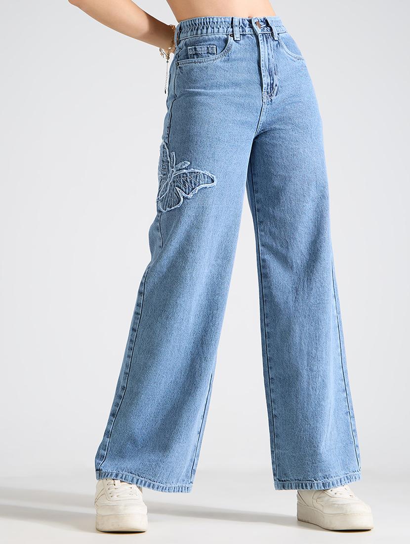 women light blue high rise wide leg jeans - 21998828 - Standard Image - 2