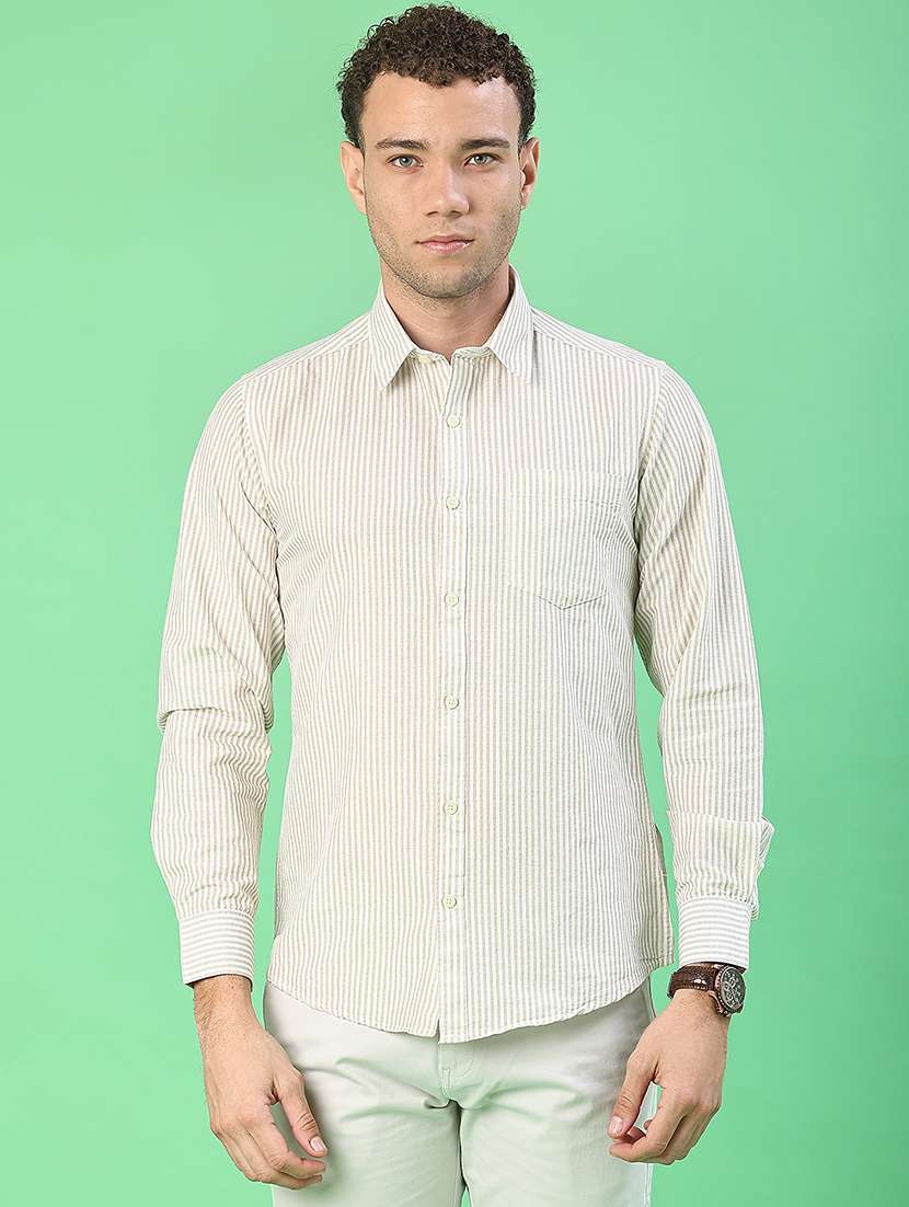 men striped long sleeve regular fit casual shirt - 21998901 -  Standard Image - 2