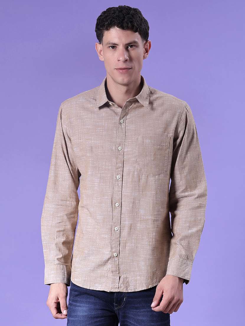 men solid long sleeve regular fit casual shirt - 21998948 -  Standard Image - 2