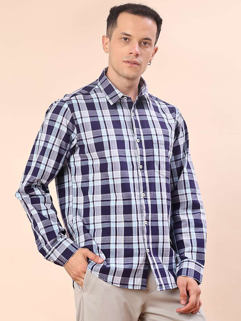 men checkered long sleeve regualr fit casual shirt - 21998950 -  Standard Image - 2