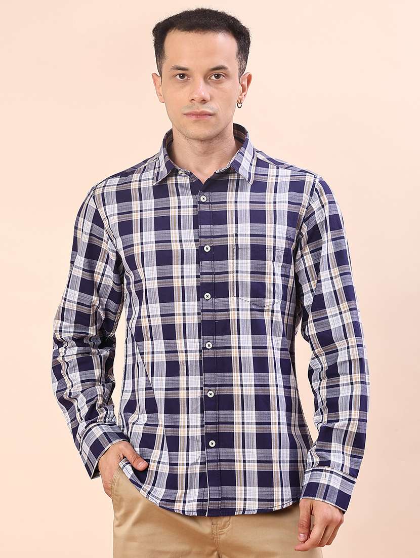 men checkered long sleeve regualr fit casual shirt - 21998951 -  Standard Image - 2