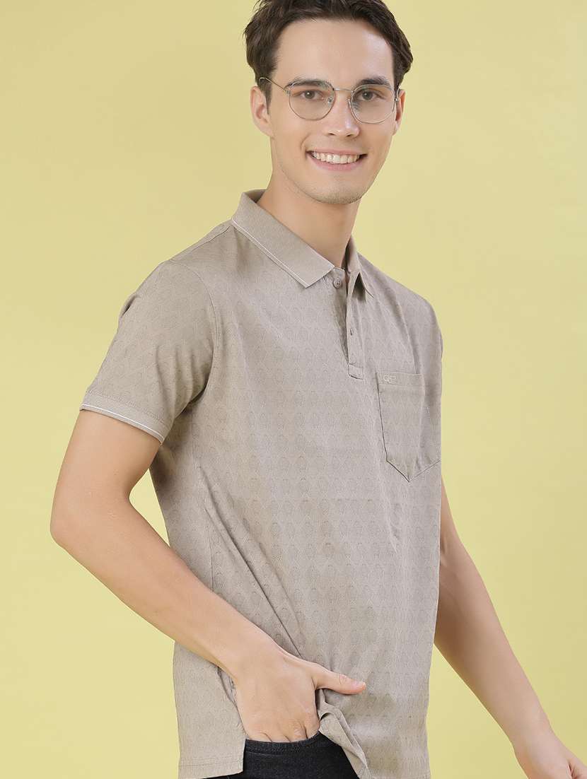 men printed short sleeve regular fit polo t-shirt