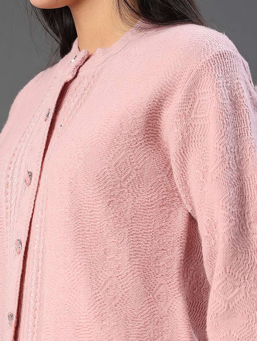 Women Self Designed Long Sleeve Cardigan - 21999020 -  Standard Image - 2