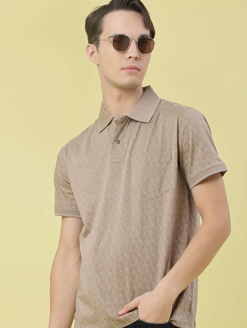 men printed short sleeve regular fit polo t-shirt