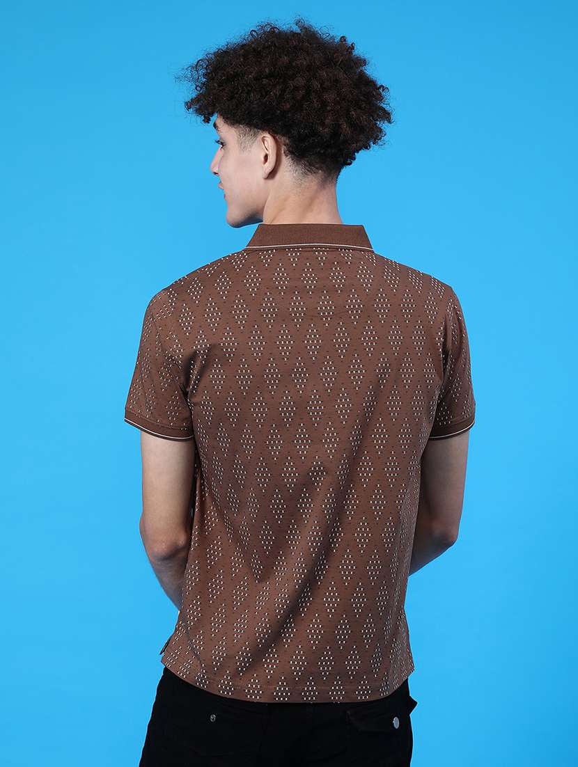 men printed short sleeve regular fit polo t-shirt - 21999074 -  Standard Image - 2