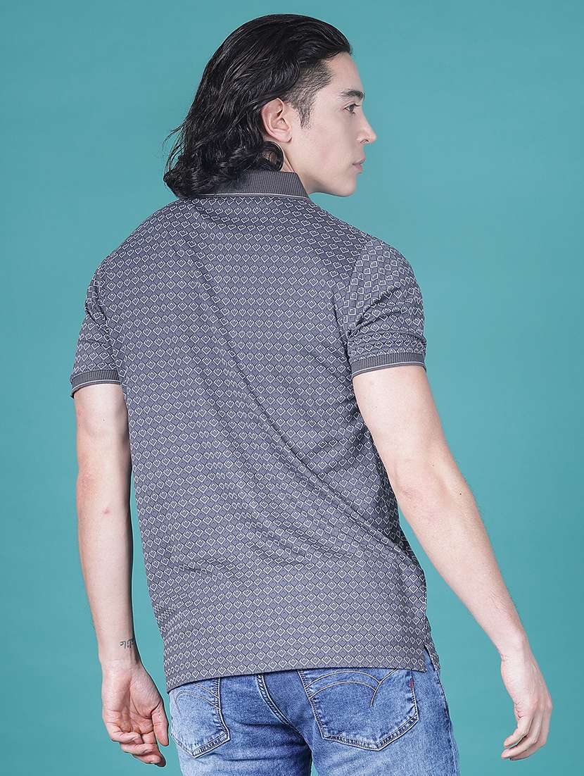 men printed short sleeve regular fit polo t-shirt - 21999076 -  Standard Image - 2