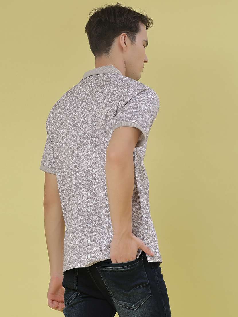 men printed short sleeve regular fit polo t-shirt - 21999119 -  Standard Image - 2