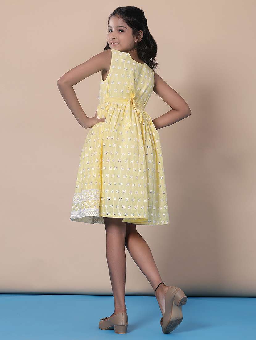 girls self designed sleeveless flared frock - 21999182 -  Standard Image - 2