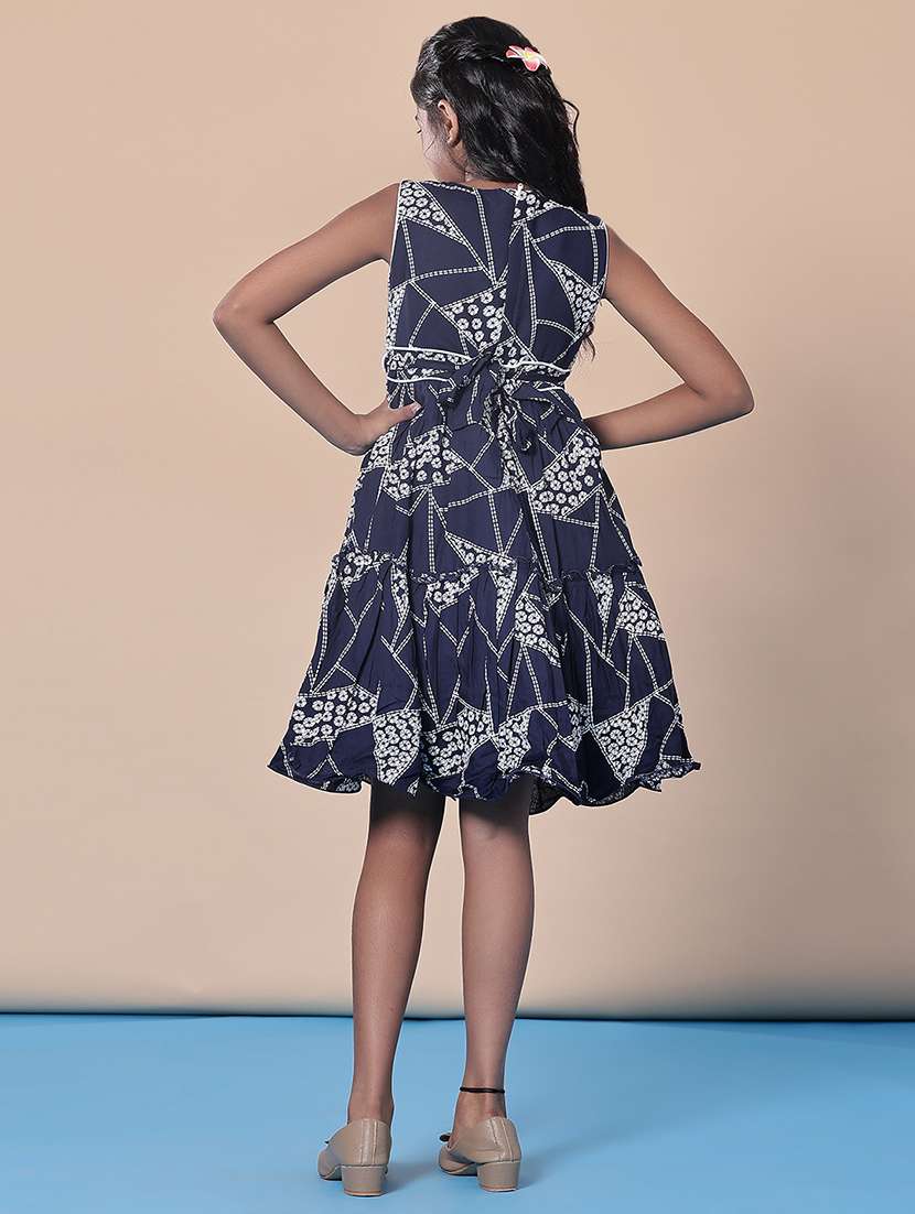 girls printed round neck frock  - 21999183 -  Standard Image - 2