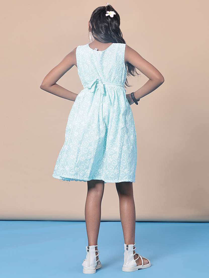 girls self designed sleeveless flared frock - 21999185 -  Standard Image - 2