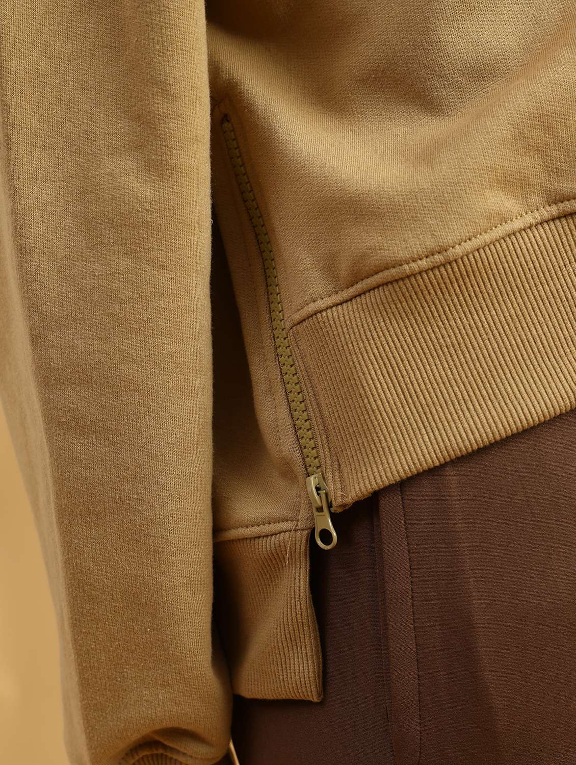 khaki fleece front print sweatshirt - 21999200 -  Standard Image - 7