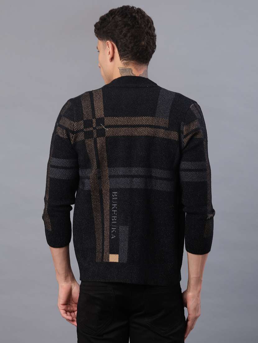 men checkered long sleeve rgular fit cardigan  - 21999212 -  Standard Image - 2