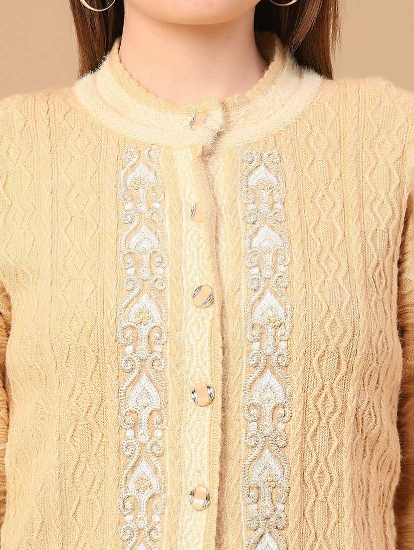 women self design long sleeve cardigan - 21999216 -  Standard Image - 2