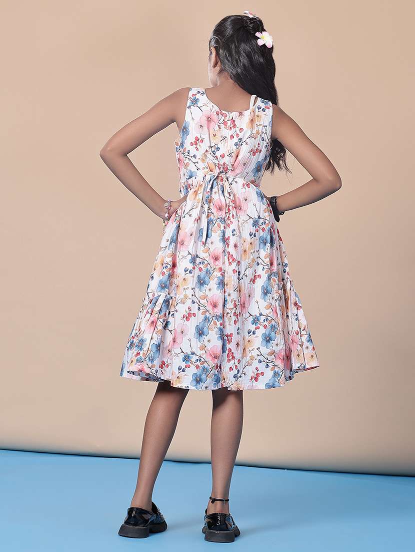 girls floral printed sleeveless frock - 21999234 -  Standard Image - 2