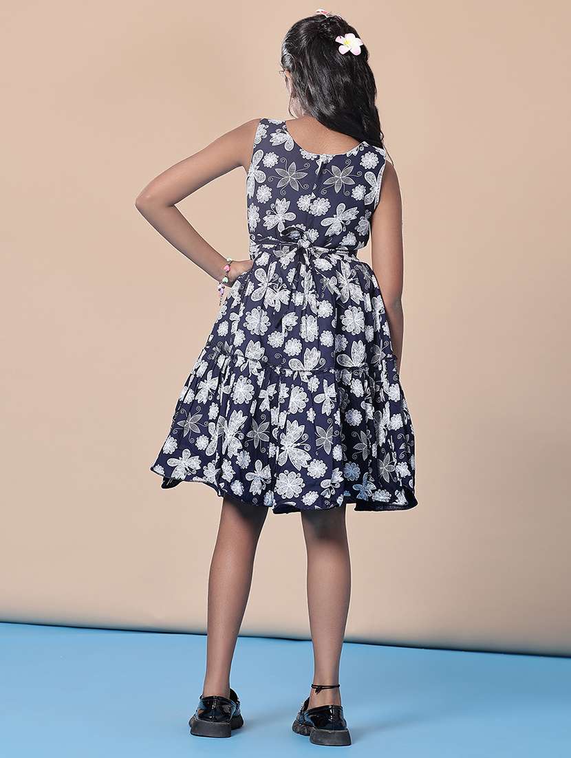 girls floral printed sleeveless frock - 21999241 -  Standard Image - 2