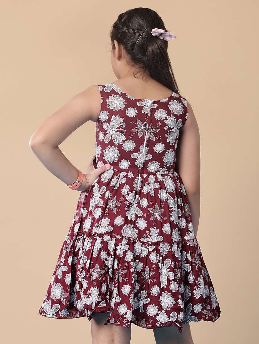 girls floral printed sleeveless frock - 21999242 -  Standard Image - 2